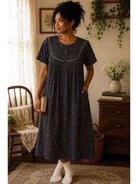 Belle by Cotton Belle Floral Prairie Cottagecore House Dress Nightgown Style Siz